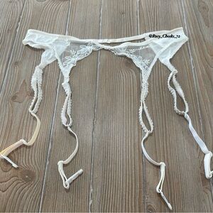 Christian Dior Vintage Elegant White Lace Garter Belt
